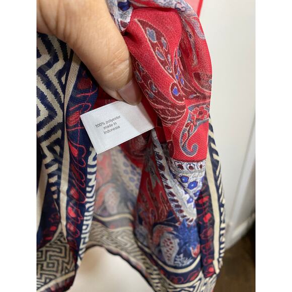 Lane Bryant Red Sheer Floral Paisley Blouse Swim Cover Up 22 / 24 - Picture 5 of 9